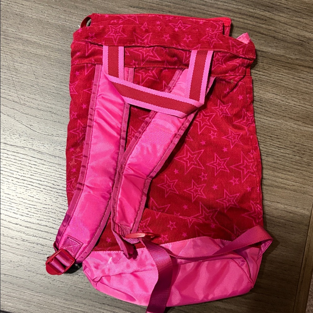 American Girl Vibrant Red and Pink Star Backpack - Picture 2 of 4